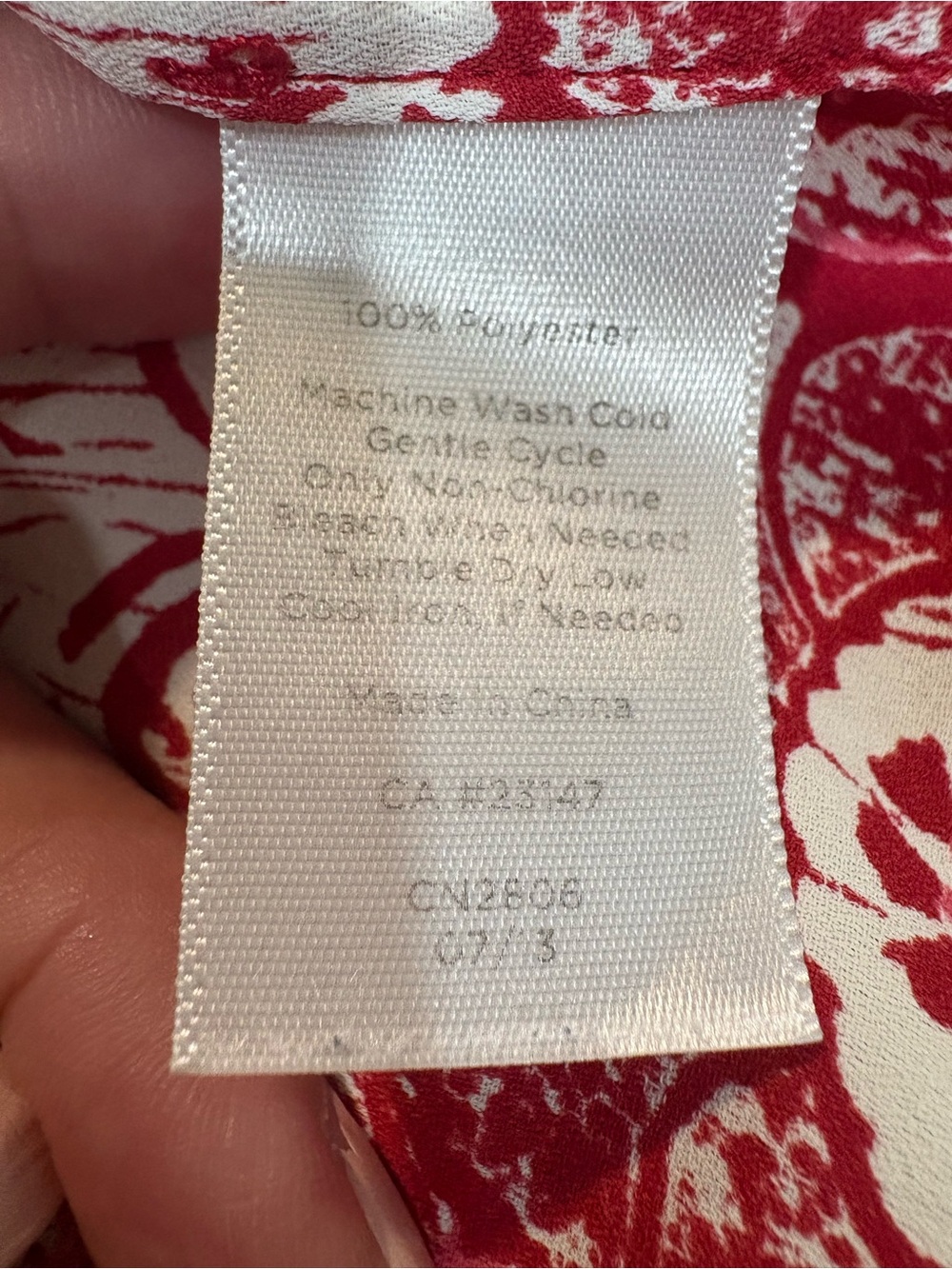Talbots Red and Cream Printed Sleeveless Top - Picture 6 of 6